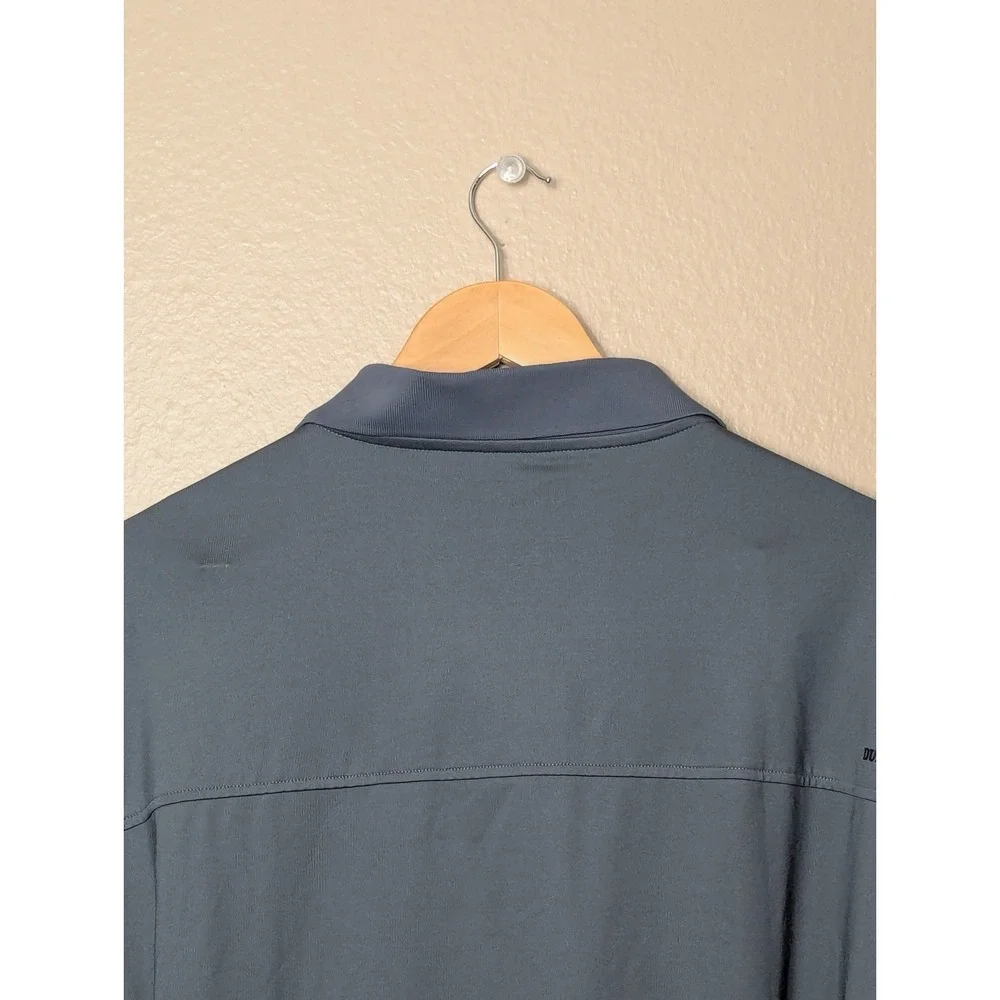 Duluth‎ Trading Polo Shirt Mens 3XL Gray Long Sleeve Relaxed Fit Stretch